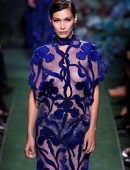 Bella Hadid in See-Through Dress at Haute Couture Fashion Week in Paris