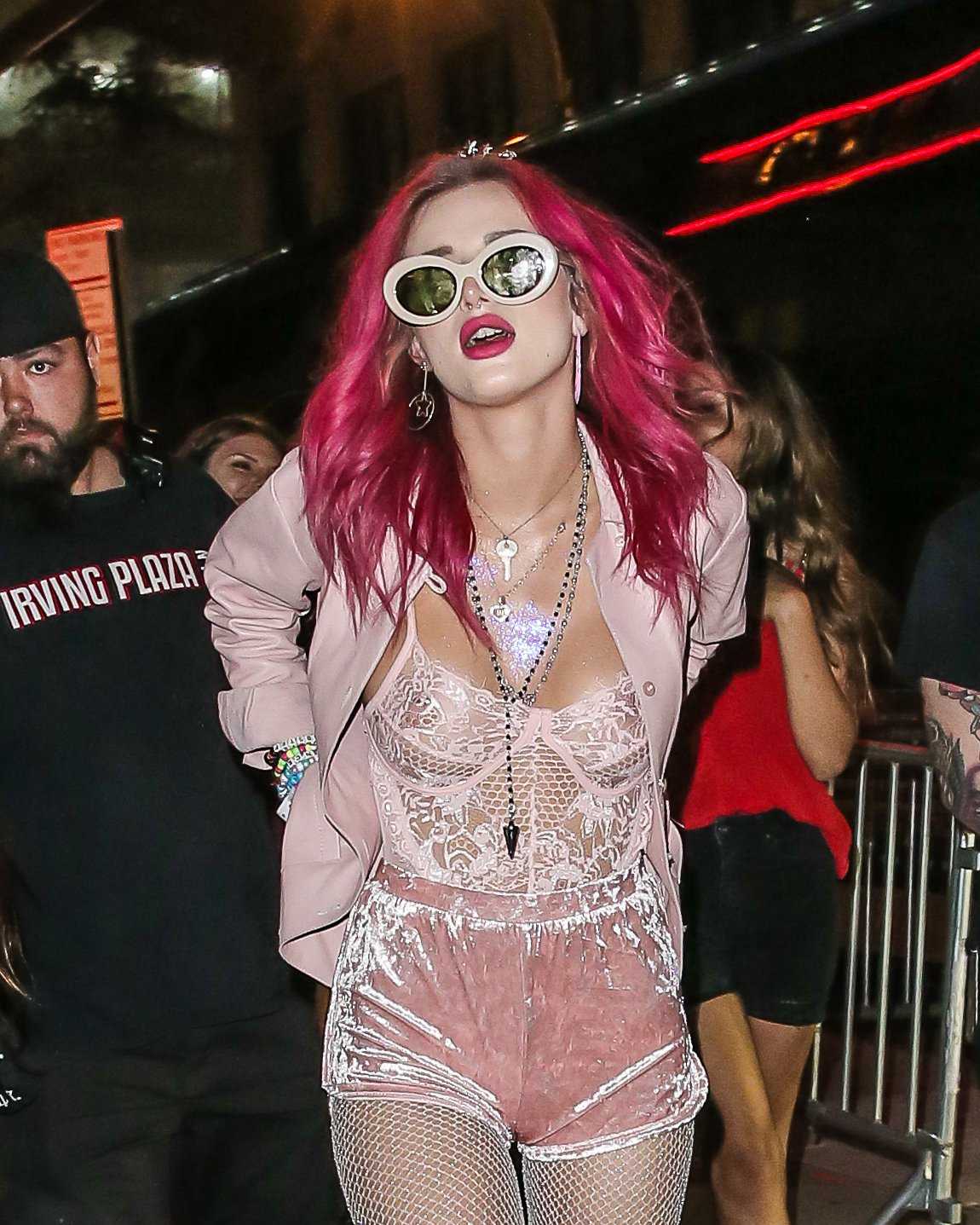 Bella Thorne Braless See-Through Candids in New York