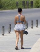 Demi Rose Booty in Shorts Out in Ibiza
