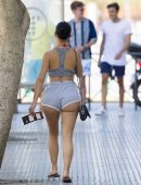 Demi Rose Booty in Shorts Out in Ibiza