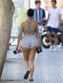 Demi Rose Booty in Shorts Out in Ibiza