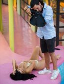 Demi Rose in Bikini for Photoshoot at a Cocktail Bar in Ibiza