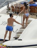 Eva Longoria in Bikini on a Yacht in Majorca