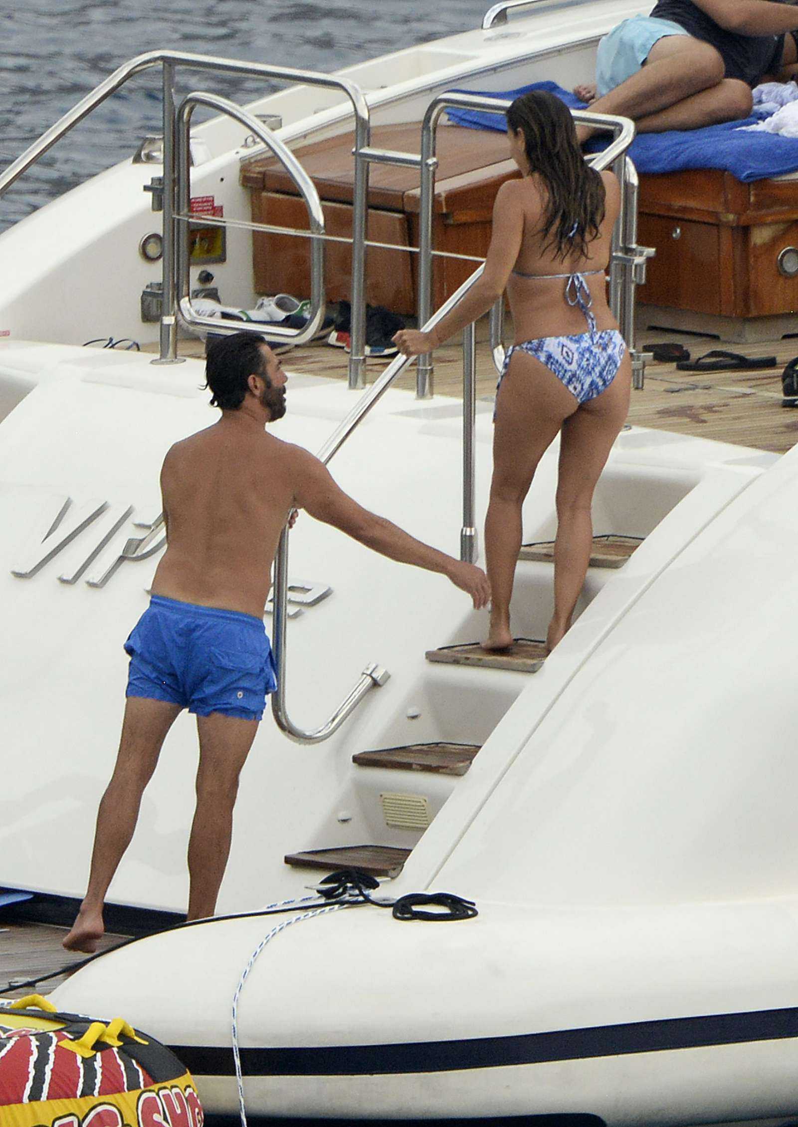 Eva Longoria in Bikini on a Yacht in Majorca
