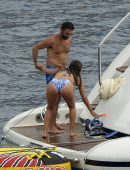 Eva Longoria in Bikini on a Yacht in Majorca
