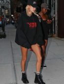 Hailey Baldwin Leggy, Leaving Gigi Hadid's Apartment in Manhattan
