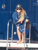 Heidi Klum in Bikini on a Yacht in Cap d'Antibes