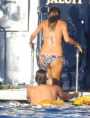 Heidi Klum in Bikini on a Yacht in Cap d'Antibes