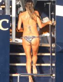 Heidi Klum in Bikini on a Yacht in Cap d'Antibes
