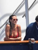 Heidi Klum in Bikini on a Yacht in Saint Tropez