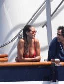Heidi Klum in Bikini on a Yacht in Saint Tropez