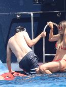 Heidi Klum in Bikini on a Yacht in Saint Tropez