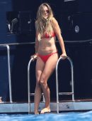 Heidi Klum in Bikini on a Yacht in Saint Tropez
