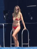 Heidi Klum in Bikini on a Yacht in Saint Tropez