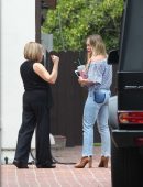 Hilary Duff Booty in Jeans, Outside Friend's House in Studio City, California