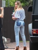 Hilary Duff Booty in Jeans, Outside Friend's House in Studio City, California