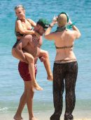 Joanna Krupa in Bikini at a Beach in Mykonos