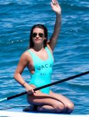 Lea-Michele-in-Green-Swimsuit-at-a-Beach-in-Hawaii-11