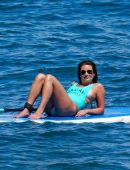 Lea-Michele-in-Green-Swimsuit-at-a-Beach-in-Hawaii-16