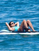 Lea-Michele-in-Green-Swimsuit-at-a-Beach-in-Hawaii-18