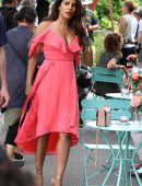 Priyanka Chopra Cleavage, on the Set of "Isn't It Romantic"