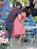 Priyanka Chopra Cleavage, on the Set of "Isn't It Romantic"