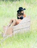 Alessandra Ambrosio in Victoria Secret’s Photoshoot in Aspen