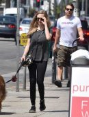 Amanda Seyfried Pokies, walking her Dog in LA