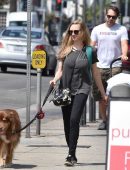 Amanda Seyfried Pokies, walking her Dog in LA