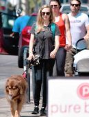 Amanda Seyfried Pokies, walking her Dog in LA