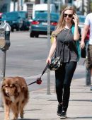 Amanda Seyfried Pokies, walking her Dog in LA