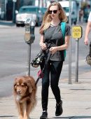 Amanda Seyfried Pokies, walking her Dog in LA