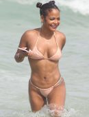 Christina Milian in Bikini on the Beach in Miami