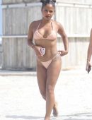 Christina Milian in Bikini on the Beach in Miami