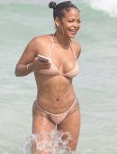 Christina Milian in Bikini on the Beach in Miami