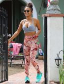 Christina Milian Out Visiting A Friend's Home in Sherman Oaks