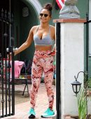 Christina Milian Out Visiting A Friend's Home in Sherman Oaks