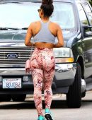 Christina Milian Out Visiting A Friend's Home in Sherman Oaks