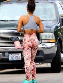 Christina Milian Out Visiting A Friend's Home in Sherman Oaks