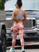 Christina Milian Out Visiting A Friend's Home in Sherman Oaks