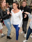 Demi Lovato Arrived at Kiss FM Studios in London