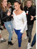 Demi Lovato Arrived at Kiss FM Studios in London