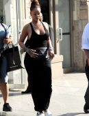 Rihanna Braless Out and About in New York