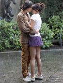 Selena Gomez Leggy on a Movie Set in New York