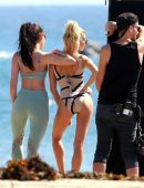 Hailey Baldwin in Swimsuit for a Photoshoot at Long Beach