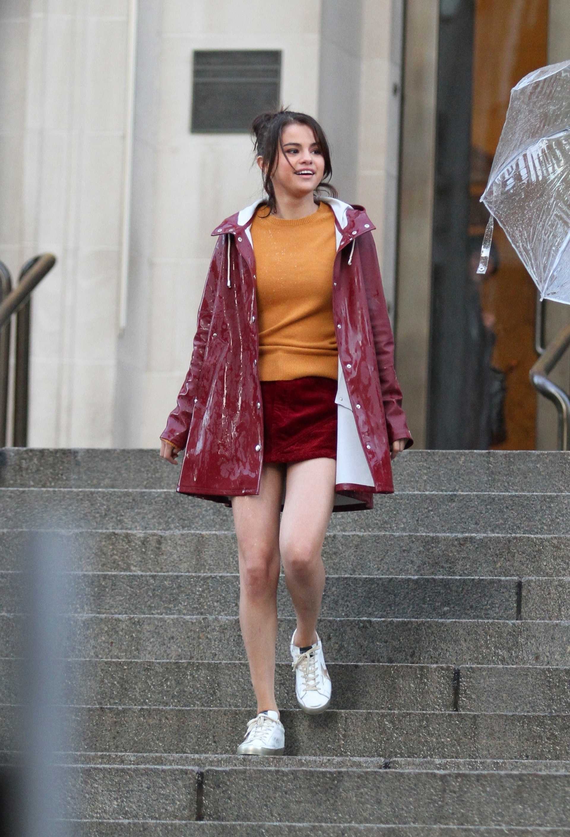 Selena Gomez on the Set of a Woody Allen Movie in NYC