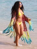 Ashanti in Bikini at a Beach in Hawaii