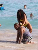 Ashanti in Bikini at a Beach in Hawaii