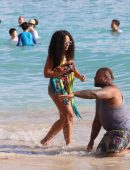 Ashanti in Bikini at a Beach in Hawaii