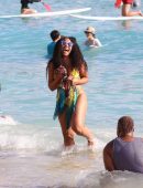 Ashanti in Bikini at a Beach in Hawaii